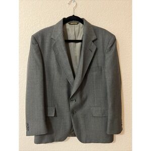 Strathmore Brown Gray Blazer Sport Coat Jacket 44S Suit Wool 2 buttons Classic
